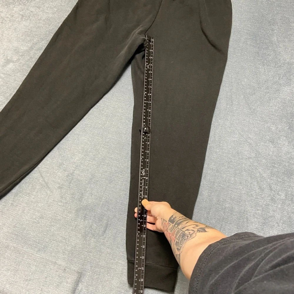 Adidas Sweatpants Mens Large Black Skinny Leg Logo Drawstring Waist Winter Warm